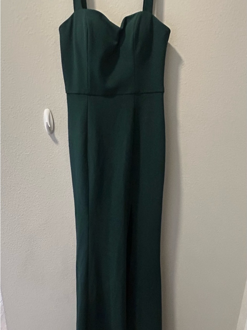 Jenny Yoo Deep Green Strapless Maxi Gown